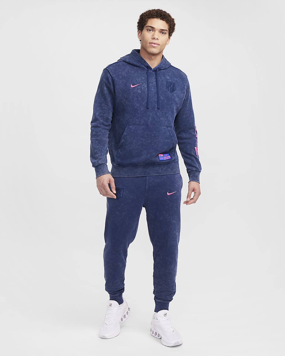 Nike club pullover hoodie pink and blue best sale